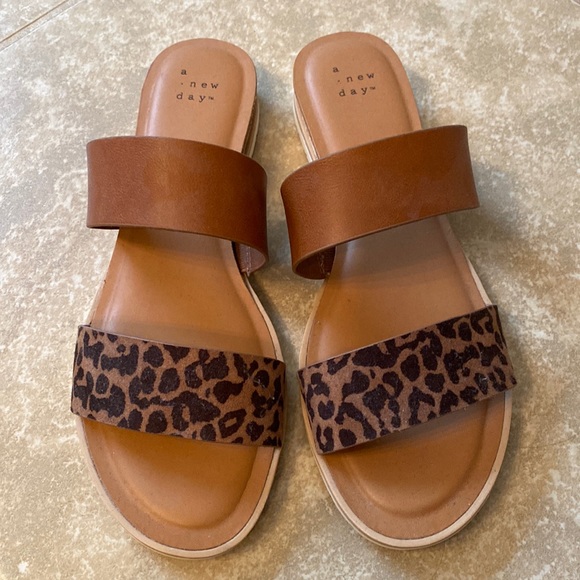 A New Day Two Band Slide On Sandals - Picture 1 of 7